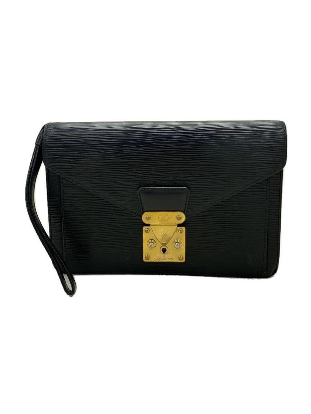 LOUIS VUITTON Pochette Sellier Dragonne Epi Leather Black s